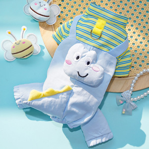 Weiwang Pet Overalls Blue Dinosaur Design Summer Cool Four-Legged <b>Clothes</b> <b>For</b> Dogs <b>Cats</b> - Product Image 2