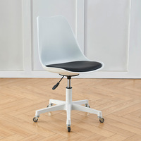 Chaise de bureau moderne à roulettes avec coque transparente, réglable en hauteur et pivotante, pour ordinateur