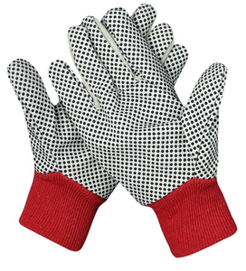 Guante de lona de algodón con puntos de Pvc para muñeca de punto de alta calidad, guantes agrícolas cómodos para trabajos de jardín - Product Image 3
