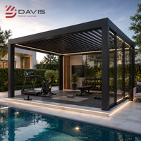 Pergola en aluminium directement de l'usine avec toit métallique, système de pavillon extérieur, taille personnalisée, OEM ODM et kit de fourniture pour projets