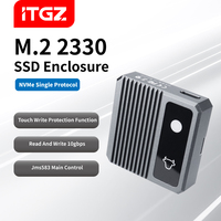 ITGZ M.2 2330 NVMe SSD Enclosure 10Gbps USB-C Proteksi Tulis Sentuh OEM ODM Pabrik Kustom JMS583