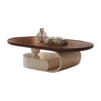 Table basse moderne et simple en bois massif de noyer, nouveau design créatif, couleur crème, pour petit salon, style réseau domestique populaire