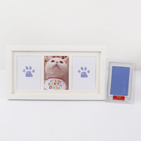 Cadre photo commémoratif personnalisé avec empreinte de patte d'animal – Bois imperméable, design moderne personnalisable, cadeau DIY, style tendance
