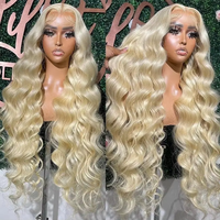 Nouvelle arrivée brésilienne 613 blonde vague de corps 100% cheveux humains HD suisse avant de lacet perruques cuticule alignés porter et aller pour les femmes noires