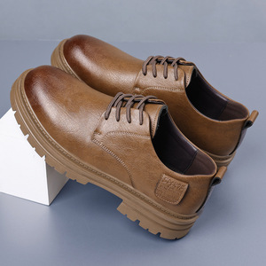 รองเท้าบูทหนังสไตล์เรโทรสำหรับผู้ชาย ส้นเตี้ย พื้นยางกันลื่น รองเท้าลำลองสำหรับทำงานและพักผ่อน ผลิตที่เมืองเหวินโจว - Product Image 3