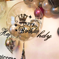 Joyeux anniversaire Bobo Ball, autocollant transparent pour ballon, autocollants pour ballons de mariage Bobo