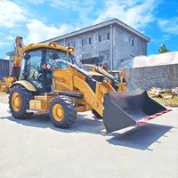 Pengiriman gratis Backhoe Loader CE EPA 4x4 traktor ujung depan Mini pemuat roda ekskavator Backhoe