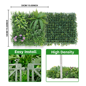 Panneaux muraux végétaux artificiels personnalisés, feuillage mixte varié, <span class=keywords><strong>haie</strong></span> artificielle fleurie pour l'aménagement extérieur, terrasses, jardins et projets d'aménagement paysager - Product Image 6