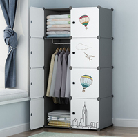 Usine En Gros En Plastique DIY Garde-Robe Placard pour Adultes Chambre Transparent Armoire Meubles pour La Maison