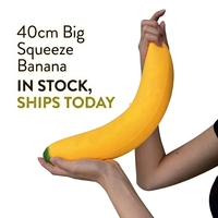 Jouet banane long de 40 cm, jouet à presser en forme de fruit, jouet anti-stress banane, jouet extensible amusant