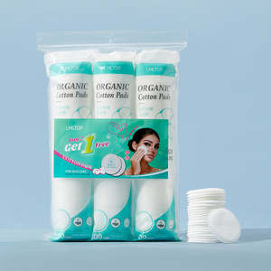 LMLTOP Factory - Pack de 80/100/150 tampons de <span class=keywords><strong>coton</strong></span> ronds à 3 couches pour le nettoyage du visage, démaquillants jetables, tampons de <span class=keywords><strong>coton</strong></span> ronds SY430 - Product Image 5