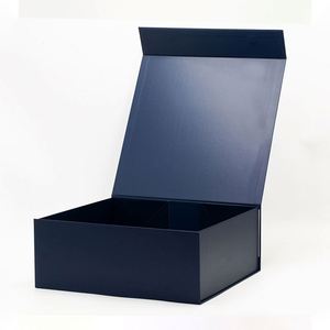 Large square Navy Blue Color Men's Jacket Packaging Foldable Retail <b>Gift</b> <b>Box</b> Wholesale - Product Image 3