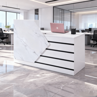 Petit bureau de réception oblong en bois massif moderne-Mobilier de bureau commercial durable pour espaces professionnels