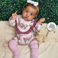 Poupée Bébé Reborn Réaliste Noire Mignonne en Silicone et Vinyle, Jouet Doux pour Filles avec Cheveux Implantés à la Main, Lavable