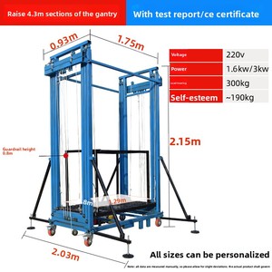 Lift Perancah Logam Listrik Baru, Lipat, Mobile, Indoor Outdoor, Dekoratif, Tangga Kargo, Tali Kawat, <span class=keywords><strong>2</strong></span>-8m, Kapasitas Beban 0.5 <span class=keywords><strong>Ton</strong></span> - Product Image 4