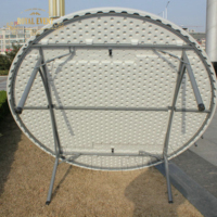 Table pliante ronde d'extérieur en plastique HDPE blanc, idéale pour les mariages et les fêtes, vente chaude de l'usine de Foshan