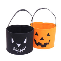 Panier de rangement en feutre pour bonbons d'Halloween, grande capacité, panier de rangement en forme de citrouille de dessin animé pour les fêtes