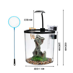 Acquario da Tavolo Rotondo per Pesci Betta con Kit di Avviamento, Luce LED e Pompa Filtro Acqua - Product Image 6