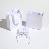 Sacs Cadeaux en Papier Personnalisés et Imprimés avec Ruban pour Bijoux, Sacs de Shopping d'Emballage de Luxe avec Logo Personnalisé et Poignée en Ruban