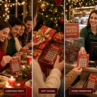 Lots de cartes à gratter de Noël en gros, directement de l'usine, pour jeux familiaux, vente au détail, événements et activités de fêtes.