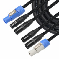 Câble hybride 3-en-1 Powercon XLR RJ45 Ethernet pour éclairage de scène, 3m, 16AWG, cuivre nu, Twist Lock, CE