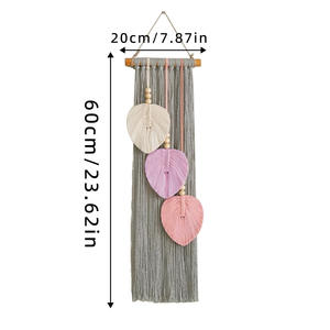 Macramé Tenture <span class=keywords><strong>Murale</strong></span> Décor Macramé Feuille Coton Gland Macramé <span class=keywords><strong>Tapisserie</strong></span> Pour La Décoration Intérieure - Product Image 6