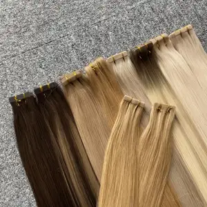 Wholesale Natural Raw Straight Human Hair Extensions 12a Double Drawn Tape In Hair Extension 100% Virgin Human Hair