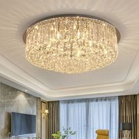 Lustre en cristal de style européen, luminaires LED simples et atmosphériques pour chambre à coucher, salon, cuisine. Aluminium pour alimentation électrique