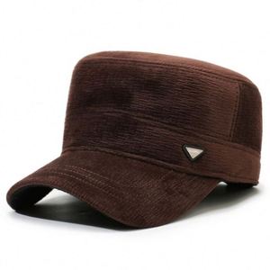 Autumn Winter Unisex Corduroy Baseball <b>Cap</b> with Ear Protection Outdoor Warm <b>Flat</b> Top Sports Hat for <b>Men</b> - Product Image 6