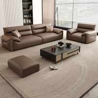 Komfortable, moderne, modulare Ledersofas mit Relaxfunktion für Wohnzimmer in Apartments und Villen