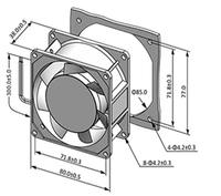 Ventilateur axial DC 8038 8CM 12V 24V 48V 80x80x38mm avec roulement à billes en plastique pour onduleur solaire