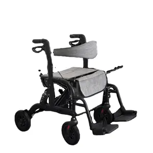 Cadeira de rodas dobrável Andarilho de alumínio por atacado (para adultos com deficiência) Andarilho dobrável