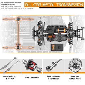 HOSPEED 1/14 Voiture électrique sans balais 4WD à grande vitesse <span class=keywords><strong>Pioneer</strong></span> RC Car 2.4G Monster Truck Full-Proportion Oil-Pressure Shock Expert - Product Image 6