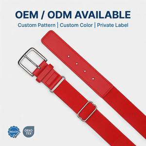Ensemble <span class=keywords><strong>ceinture</strong></span> et chaussettes de baseball rouges personnalisables en gros – <span class=keywords><strong>Ceinture</strong></span> réglable en cuir PU avec boucle et sangle élastique, et chaussettes de sport pour uniforme d'équipe - Product Image 2