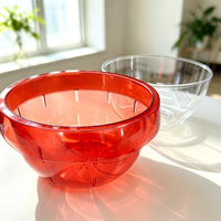 Maceta Moderna Transparente Roja Vibrante con Autorriego, Maceta Doble Capa Transparente para Decoración de Interiores, Hogar y Oficina
