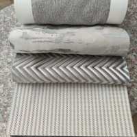 Tissu d'ameublement de luxe gris brodé pour rideaux de salon sur mesure, coussins et housses de canapé