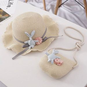 Chapeaux de paille souples d'été pour enfants, style personnage, bon marché, pour bébés, pour l'extérieur et les voyages, avec sac, pour la vente en gros - Product Image 4