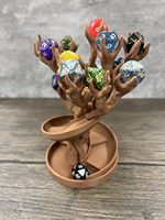 Baumgöttin Würfelturm (Zufälliges 7-teiliges D20 Würfelset enthalten) Handgefertigtes Geometrie-Muster Ohne Farbe Geruchlos Plastik Tischspielzeug