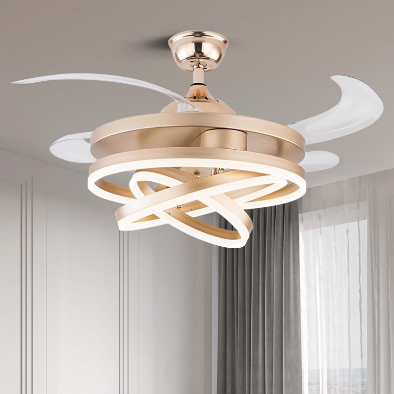 Hoge Kwaliteit Energiebesparende Binnenverlichting Fancy Led Plafond Ventilator Lamp 42 Inch Moderne Decoratieve Kroonluchter Plafond Ventilator