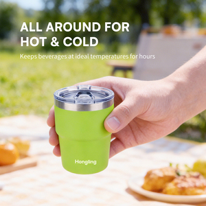Hong Ling 2026 Nouveau Design Tasse Isotherme Double Paroi en Acier Inoxydable avec Couvercle Anti-éclaboussures et Intérieur en Céramique - Product Image 3