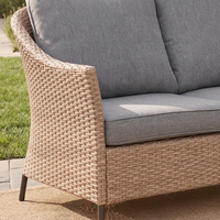 Canapé de jardin J&M Outdoor 4 places, imperméable, en métal et rotin PE