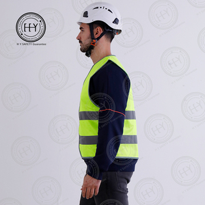 Cổ phiếu có sẵn ANSI Class 2 khả năng hiển thị cao polyester an toàn vest huỳnh quang màu vàng cam biểu tượng tùy chỉnh tùy chọn người lao động - Product Image 3