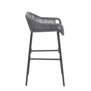 La Push Modern Adjustable Leather Outdoor Patio Dark Gray Barstool Set of <b>2</b> for Home <b>Bar</b> - Product Image 5