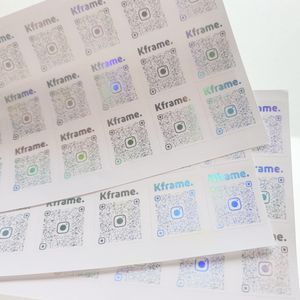 Petit MOQ, autocollants personnalisés imperméables et transparents avec <span class=keywords><strong>code</strong></span> QR, autocollants holographiques argentés transparents au laser, étiquettes d'emballage - Product Image 6