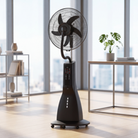 Ventilateur brumisateur électrique solaire USB rechargeable en plastique, 9 vitesses, oscillant, faible bruit, télécommande, économe en énergie, pour hôtel