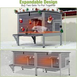 بيت قطط مدفأ للقطط الخارجية، مقاوم للعوامل الجوية بنسبة 100%، قابل للتوسيع، مأوى معزول للقطط البرية مع سخان - Product Image 6