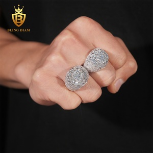 แหวนผู้ชายเงินแท้ 925 ประดับโมอิสซาไนต์แบบเต็มวง ระดับความใส VVS1 สไตล์ฮิปฮอป พร้อมใบรับรอง GRA ผ่านการทดสอบเหมือนเพชร - Product Image 6