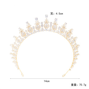 <span class=keywords><strong>Couronne</strong></span> de Mariée de Luxe en Zircon, Accessoire Cheveux Princesse pour Robe de <span class=keywords><strong>Mariage</strong></span>, <span class=keywords><strong>Fleurs</strong></span> en Strass Scintillantes, Diadème Étincelant - Product Image 4