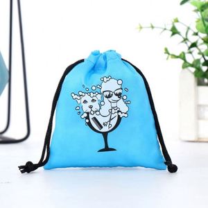 <b>Drawstring</b> Storage Bags 210D Polyester Cloth Shopping <b>Backpack</b> Can Print Logo Letter Pattern - Product Image 4