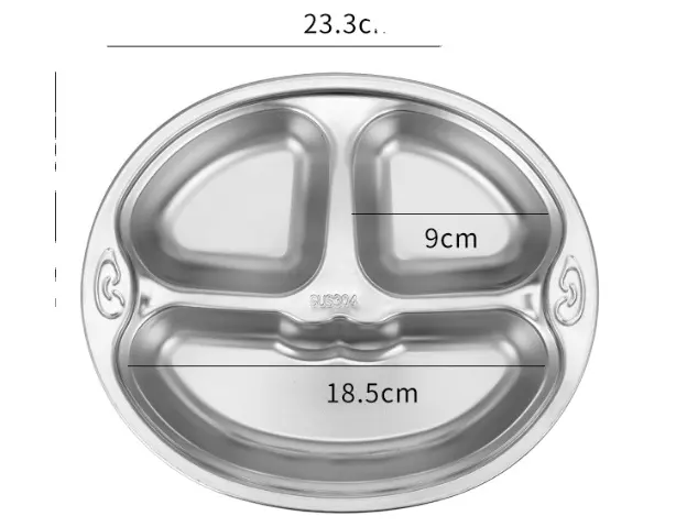 Roestvrijstalen Klassieke Cartoon Ontwerp Onregelmatige Vorm Schotel Voor Kinderen Voedselopslag